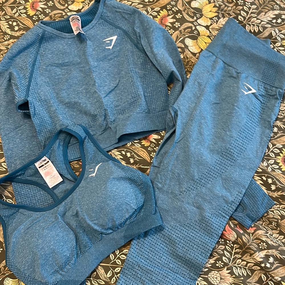 Teal GymShark Leggings Set NWOT